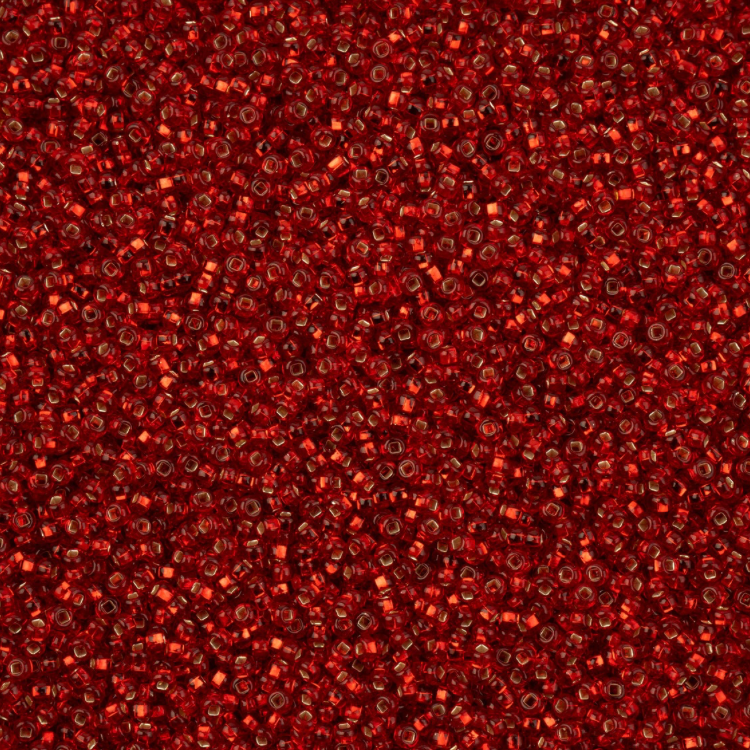 11/0 Light Red Silver lined (Square Hole) Preciosa Seed Bead 11/0 Preciosa Seed Beads