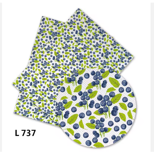 20*33cm Little Blueberries White Background, Long Leatherette Sheets Leatherette