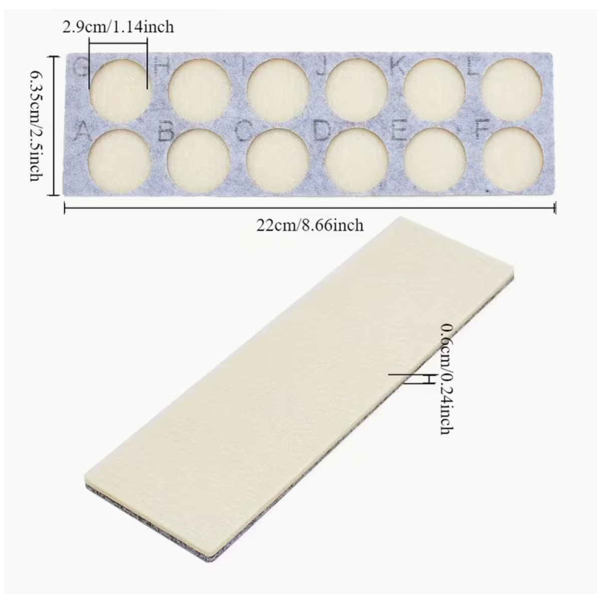 6.5*22cm 12 Slot Grey/Ivory Beading Static Bead Mat, New Beader Basics Sundaylace Creations & Bling