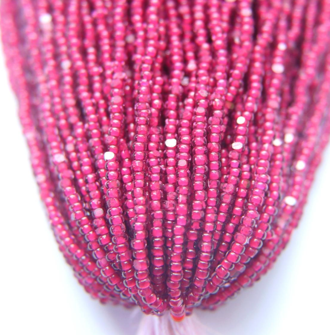 11/0 Charlotte Cut Seed Bead- Fuchsia -Amethyst Pink Lined *10g Hank* India Sheen Charlotte Cut Seedbeads