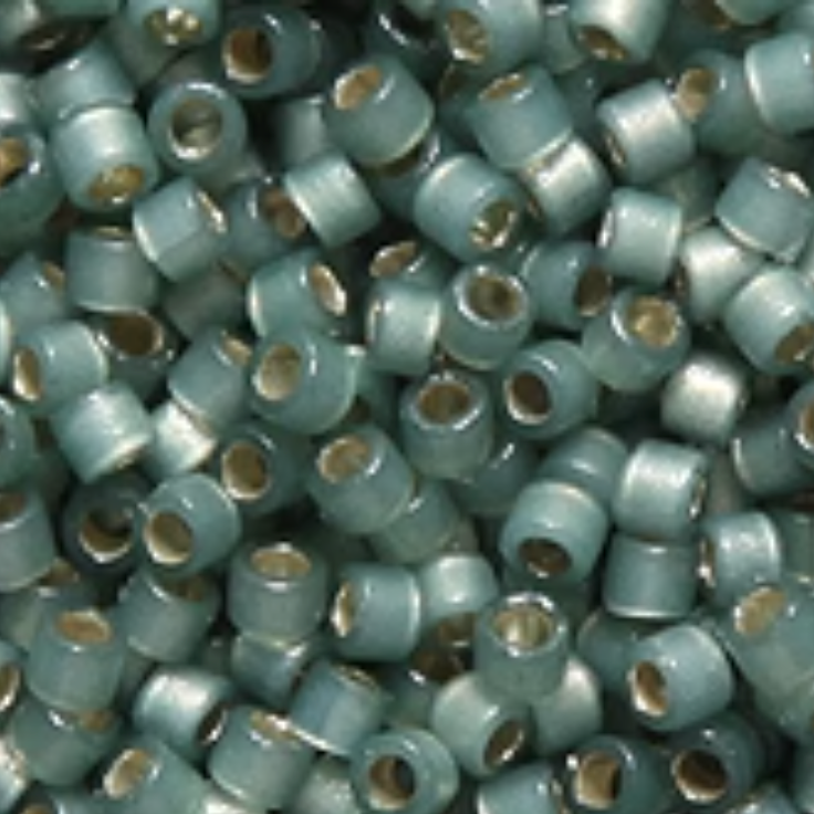 Delica 11/0 RD Duracoat SIlverlined Seafoam Satin, (2190v) (5.2g) Miyuki Delica Beads