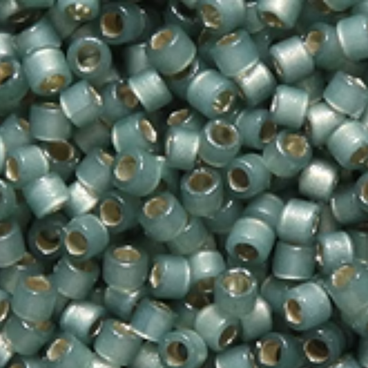 Delica 11/0 RD Duracoat SIlverlined Seafoam Satin, (2190v) (5.2g) Miyuki Delica Beads