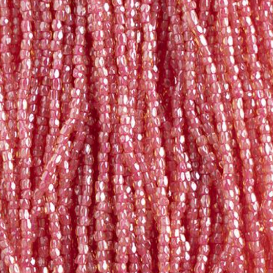 3 Cut 10/0 Beads Transparent Topaz/ Pink Colour Lined *Hank Tri-Cut Beads Preciosa