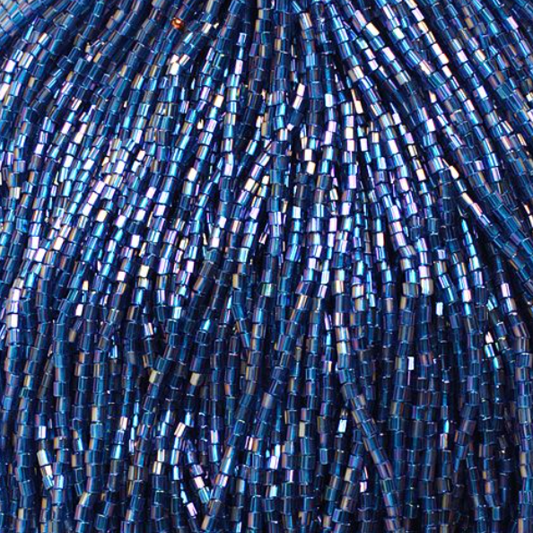 10/0 2-Cut Beads, Transparent Aqua Blue AB Strung (Hank) Preciosa Ornela Two Cut Beads