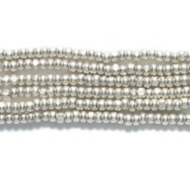 13/0 Charlotte Terra Metallic Silver, Preciosa Seed Bead *Hank 13/0 Seed Beads