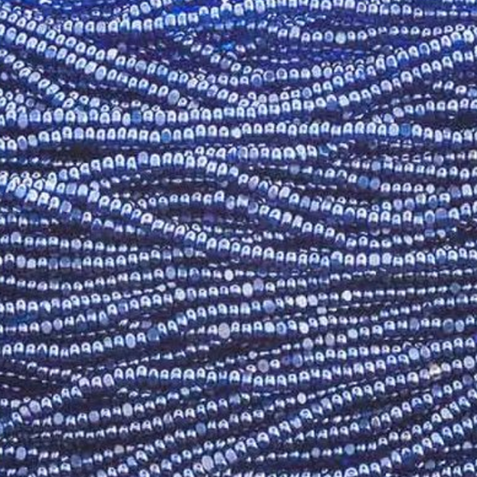 13/0 Charlotte Cut Czech Seed Bead - Transparent Medium Blue Luster (Short Hank) Czech Preciosa Charlotte Cut Seedbeads