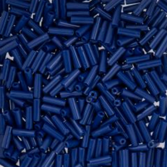 Czech Bugle Beads apx. 19g Vial #3 Opaque Dark Royal Blue John Beads