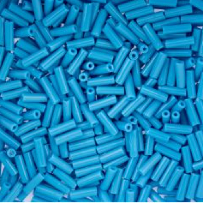 Czech Bugle Beads apx. 19g Vial #3 Opaque Medium Blue Sundaylace Creations & Bling