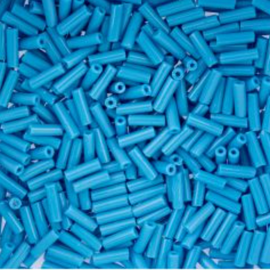 Czech Bugle Beads apx. 19g Vial #3 Opaque Medium Blue John Beads