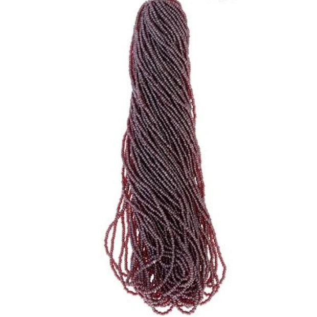 13/0 Charlotte Cut Czech Seed Bead - Transparent Garnet Luster (Short Hank) Czech Preciosa Charlotte Cut Seedbeads