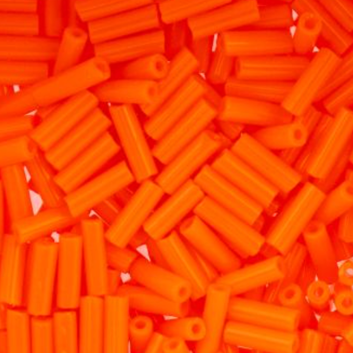 Czech Bugle Beads apx. 19g Vial #3 Opaque Orange John Beads