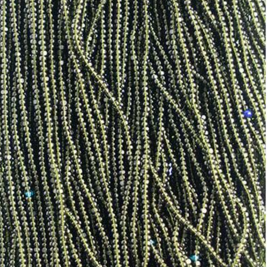 13/0 Charlotte Cut Czech Seed Bead - Transparent Medium Dark Green (Short Hank) Czech Preciosa Charlotte Cut Seedbeads