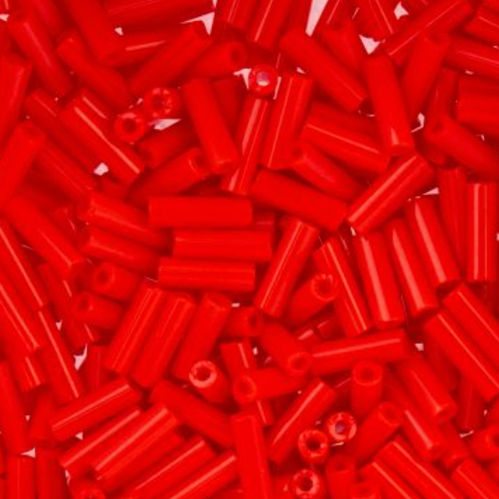 Czech Bugle Beads apx. 19g Vial #3 Opaque Light Red John Beads