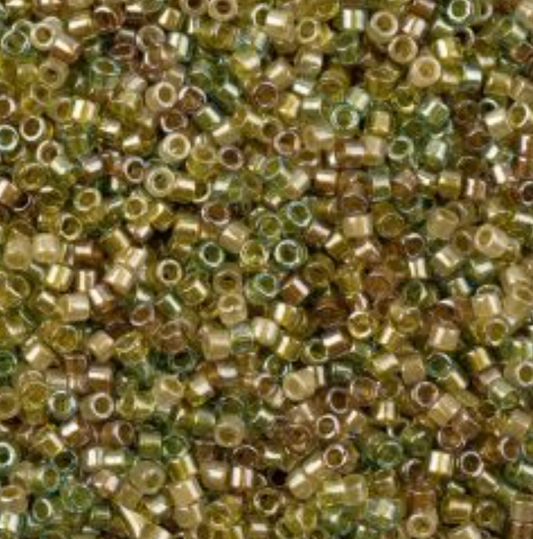 Delica 11/0 RD Spring Field Greens Colour Lined Mix (0989v) (5.2g)