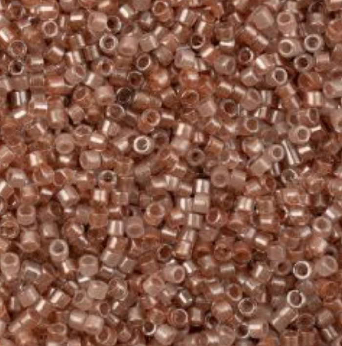 Delica 11/0 RD Transparent Salmon Colour Lined Mix (0988v) (5.2g) Miyuki Delica Beads