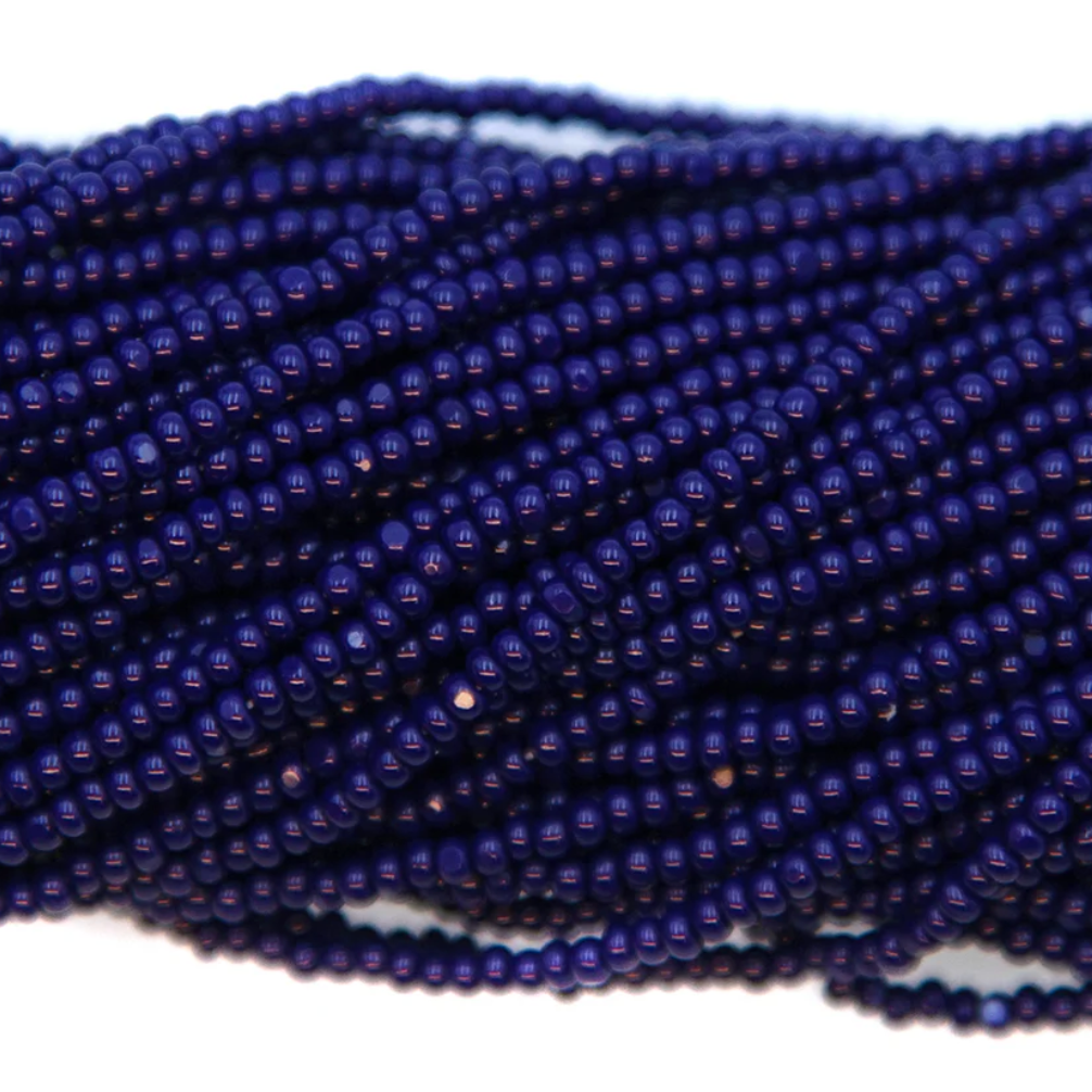 13/0 Charlotte Opaque Navy Blue, Preciosa Seed Bead *Hank 13/0 Seed Beads
