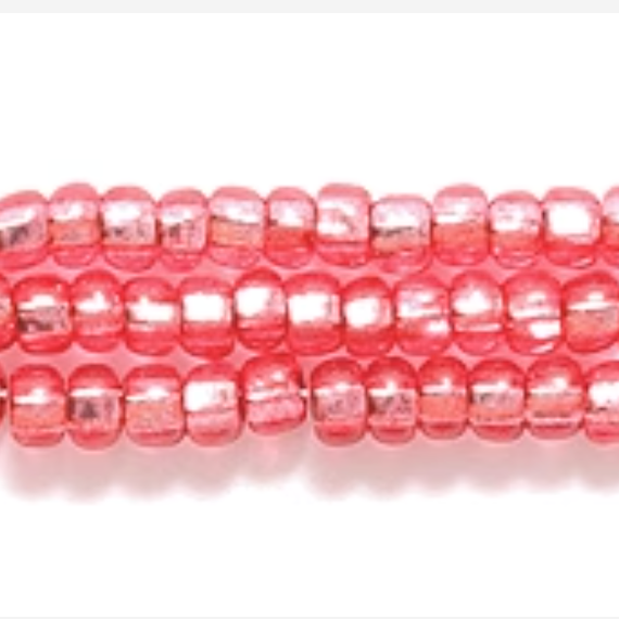 11/0 Ruby Silver Lined Dyed, Preciosa Seed Bead *Hank 11/0 Preciosa Seed Beads