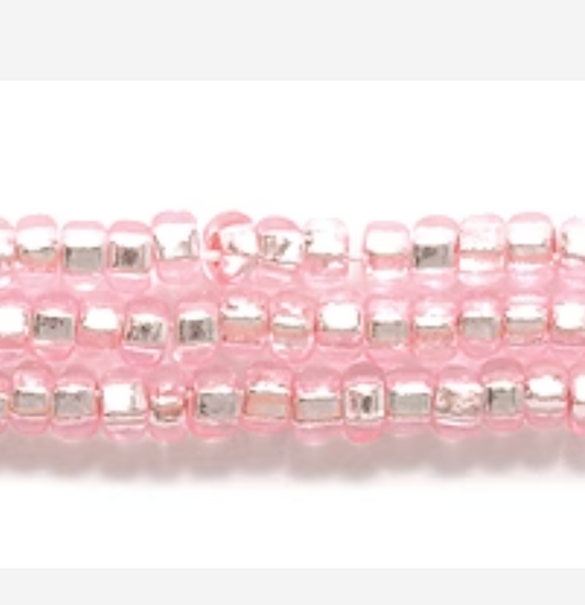 10/0 Light Pink Silver Lined Dyed, Preciosa Seed Bead *Hank 10/0 Preciosa Seed Beads