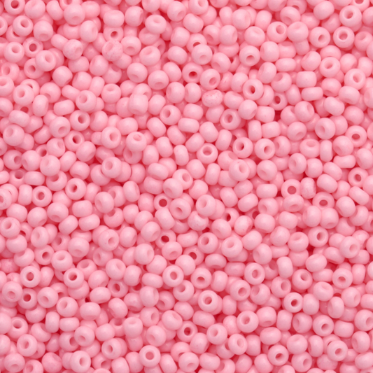 10/0 Soft Pink Chalk Dyed Solgel, Preciosa Seed Beads 22g 10/0 Preciosa Seed Beads