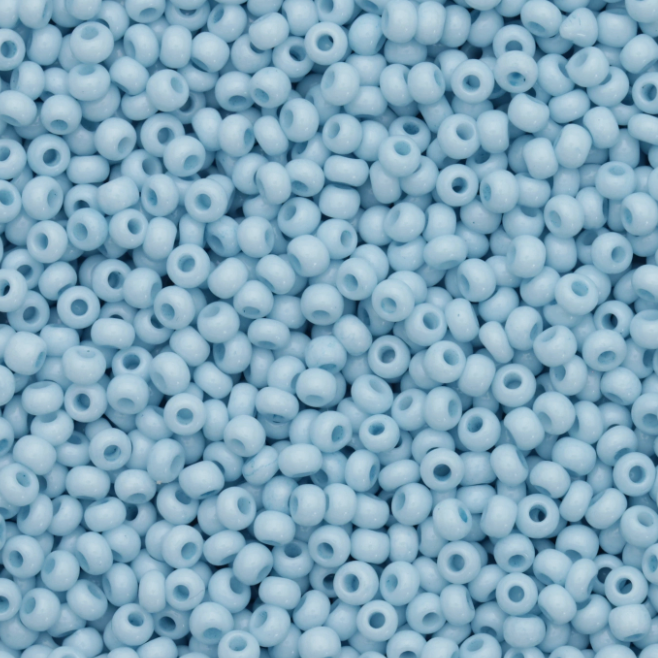 10/0 Clear Sky Blue Solgel Chalk, Preciosa Seed Beads (22g) 10/0 Preciosa Seed Beads
