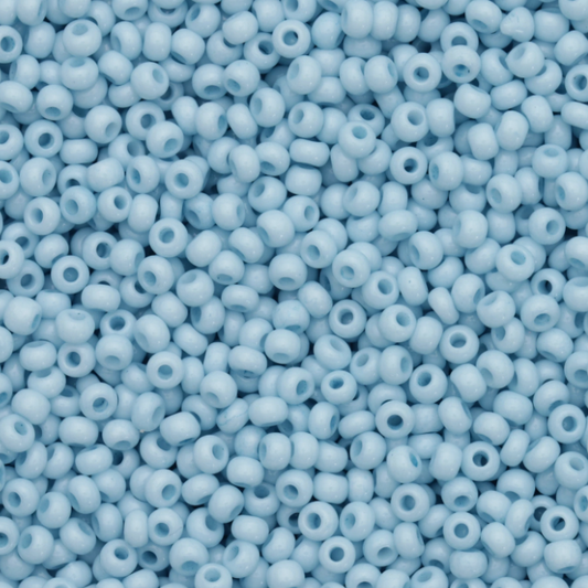 10/0 Clear Sky Blue Solgel Chalk, Preciosa Seed Beads (22g) 10/0 Preciosa Seed Beads