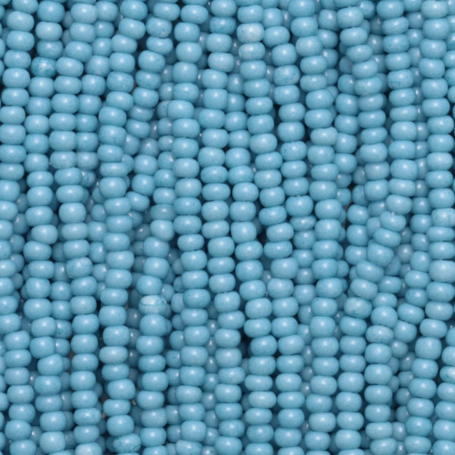 11/0 Sky Blue Solgel Chalk, Preciosa Seed Beads (Hank) 11/0 Preciosa Seed Beads