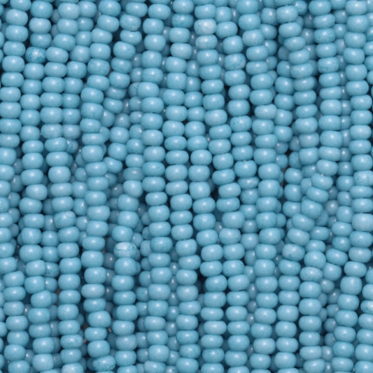 11/0 Sky Blue Solgel Chalk, Preciosa Seed Beads (Hank) 11/0 Preciosa Seed Beads
