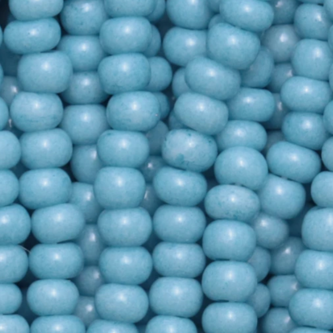 11/0 Sky Blue Solgel Chalk, Preciosa Seed Beads (Hank) 11/0 Preciosa Seed Beads