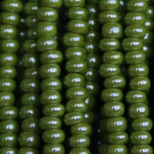 11/0 Opaque Lustre Light Olive, Preciosa Seed Beads (Hank) 11/0 Preciosa Seed Beads