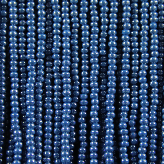 11/0 Opaque Lustre Medium Blue, Preciosa Seed Beads (Hank) 11/0 Preciosa Seed Beads