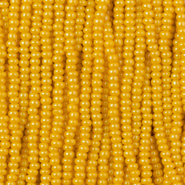 11/0 Opaque Lustre Yellow, Preciosa Seed Beads (Hank) 11/0 Preciosa Seed Beads