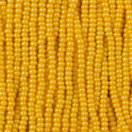 11/0 Opaque Lustre Yellow, Preciosa Seed Beads (Hank) 11/0 Preciosa Seed Beads