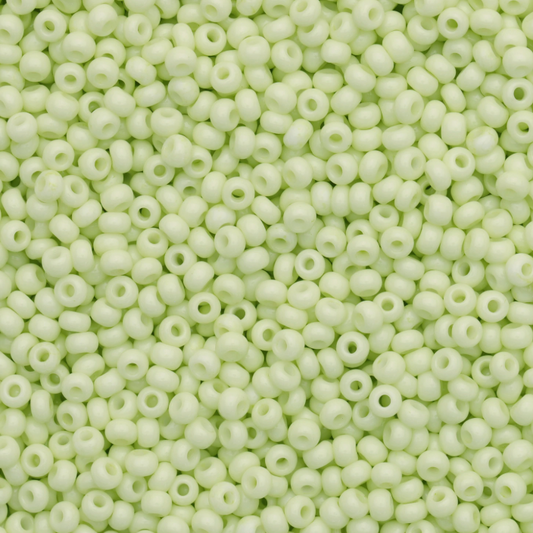 10/0 Limeade Green Chalk Dyed Solgel, Preciosa Seed Beads 22g 10/0 Preciosa Seed Beads
