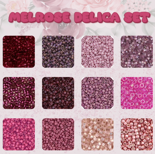 “Melrose” Deluxe Pink 12  x 11/0 Delica Set (5.2g) Promotions Miyuki Delica Beads