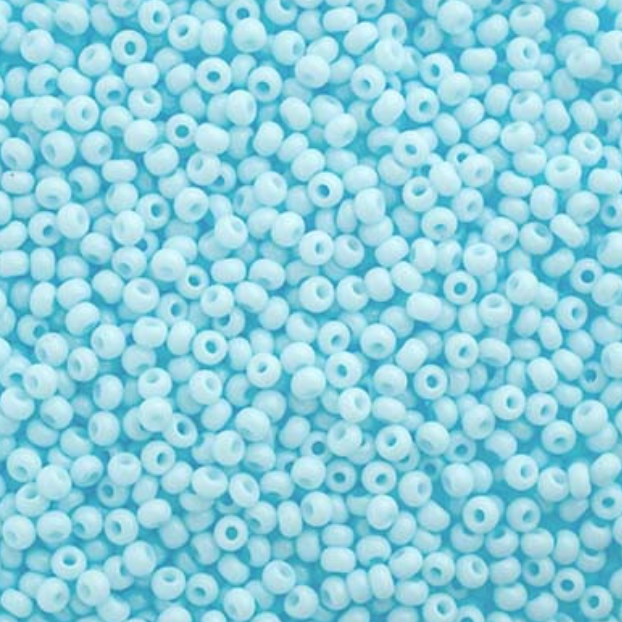 Close-up of light blue beads