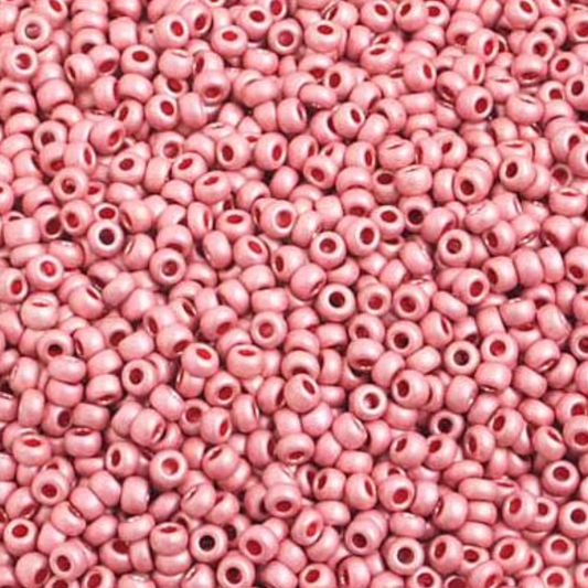 Perles de rocaille Preciosa 10/0, couleur terre mate rose foncé métallisé, environ 40 g *HANK