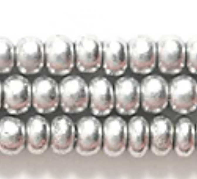 10/0 Silk Silky Silver, Preciosa Seed Bead *Hank 10/0 Preciosa Seed Beads