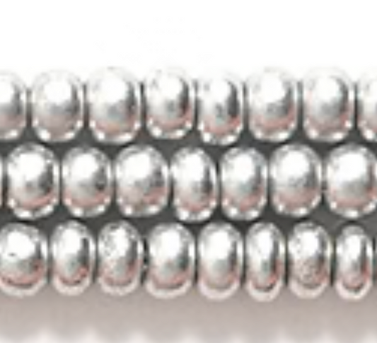 10/0 Silk Silky Silver, Preciosa Seed Bead *Hank 10/0 Preciosa Seed Beads