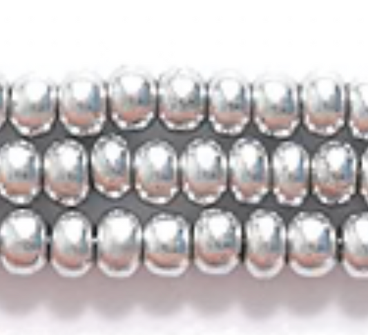 10/0 Silk Silky Silver, Preciosa Seed Bead *Hank 10/0 Preciosa Seed Beads