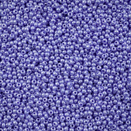 10/0 Pale Blue Luster Opaque, Preciosa Seed Beads (22g) 10/0 Preciosa Seed Beads