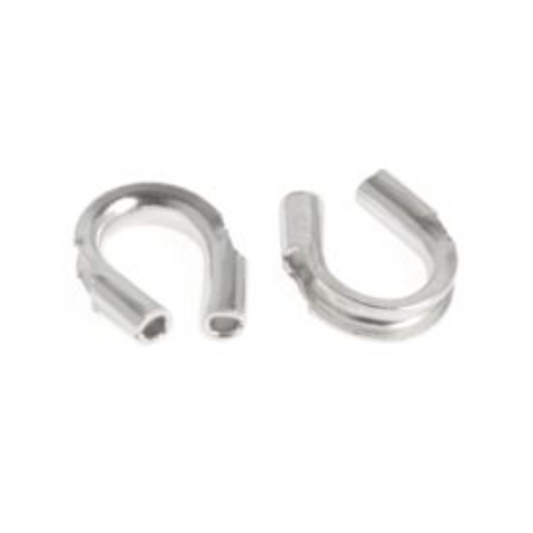 4*4mm Rhodium Silver Wire Guardians, Metal Findings  (Lead Free/Nickel Free) *100pcs, Basics Sundaylace Creations & Bling
