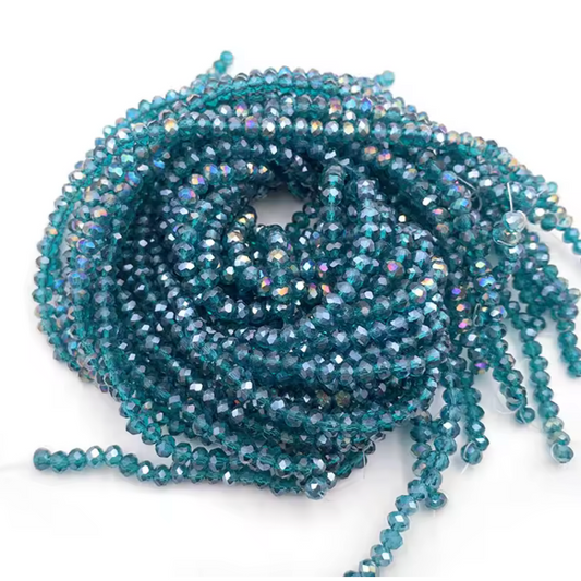 2mm Malachite Green AB  Rondelle Beads Loose (5g) Strand Sundaylace Creations & Bling