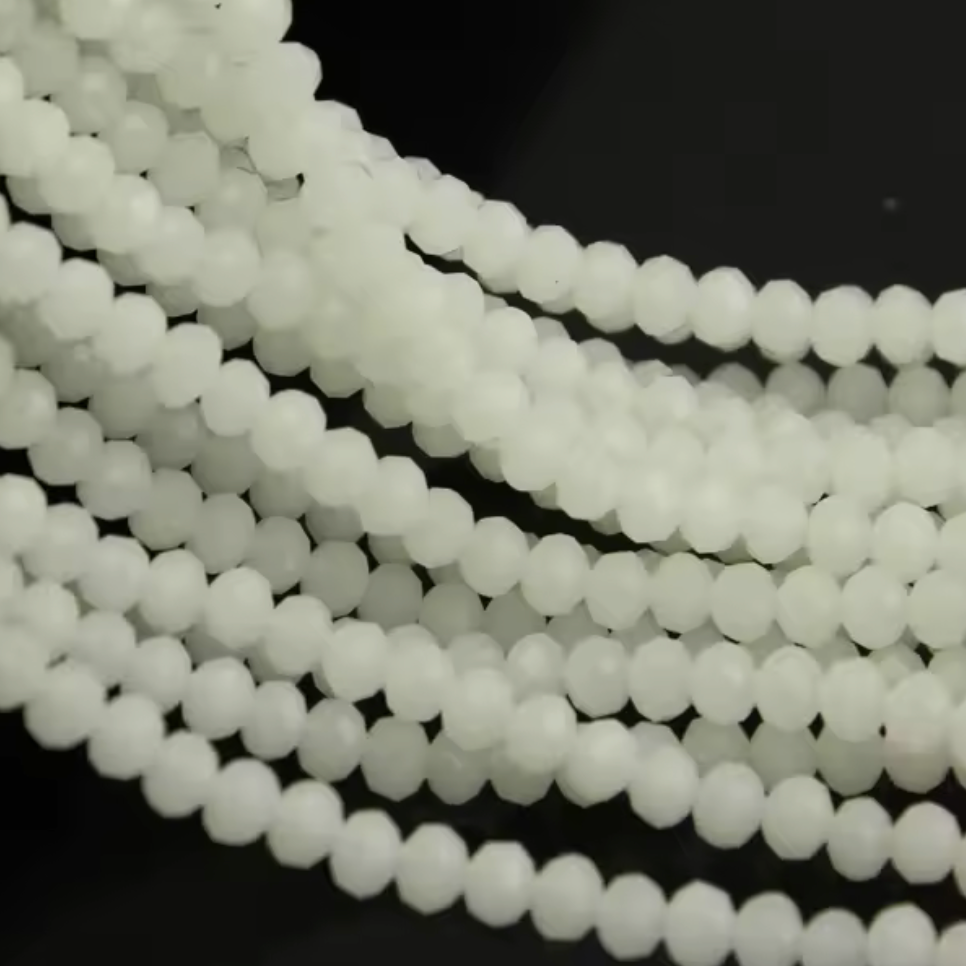 2mm White Opal Glass Rondelle Beads (5g) Sundaylace Creations & Bling