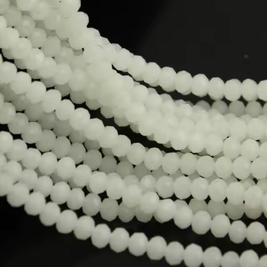 2mm White Opal Glass Rondelle Beads (5g) Sundaylace Creations & Bling