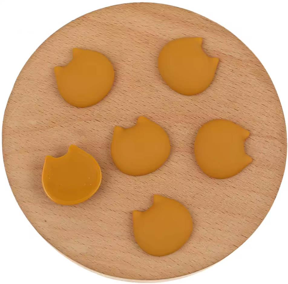 20mm Mustard Cat Shaped Matte Rubber Matte, Glue on, Resin Gem, (Sold in Pair) Resin Gems