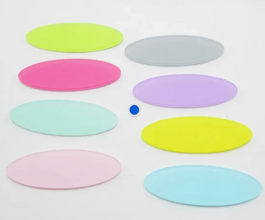 16*50mm Pink Pastel Easter Frosted Matte Long Oval, Sew On, Resin Gem, (Sold in Pair) Resin Gems