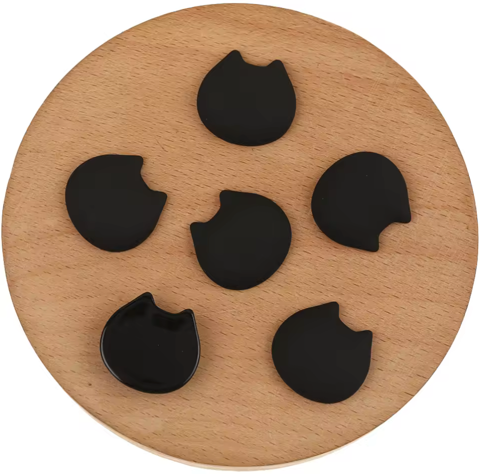 20mm Black Cat Shaped Matte Rubber Matte, Glue on, Resin Gem, (Sold in Pair) Resin Gems
