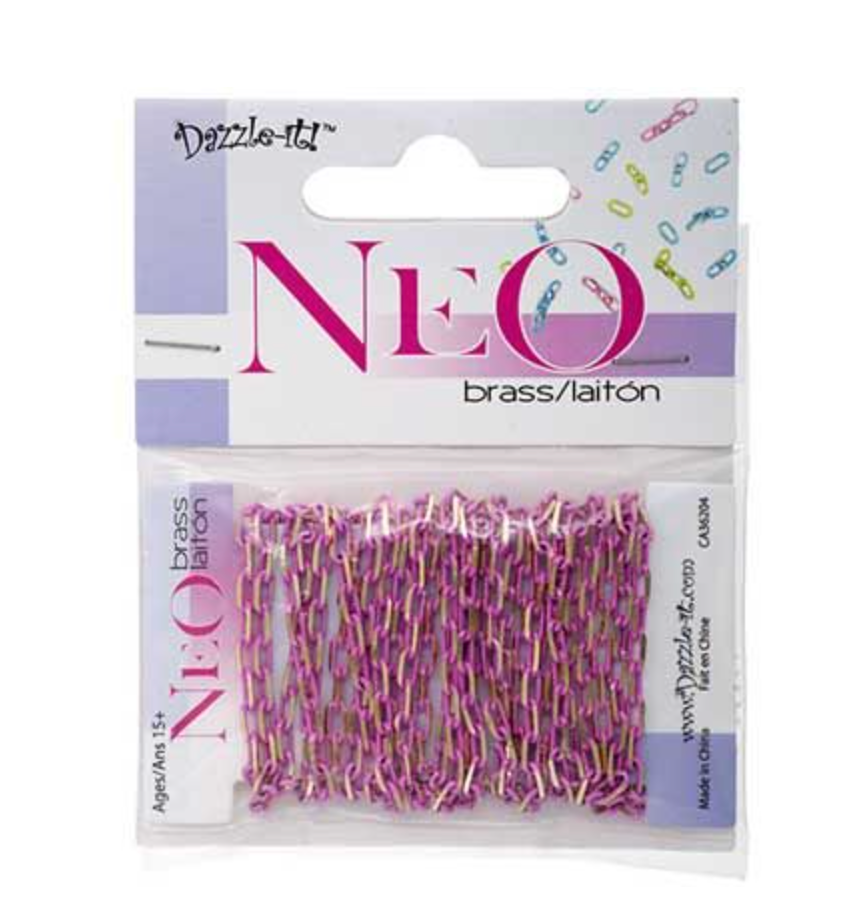2*3.5mm Pink/Gold Neo Cut Chain Links Necklace Findings, 2 meters Basics Sundaylace Creations & Bling