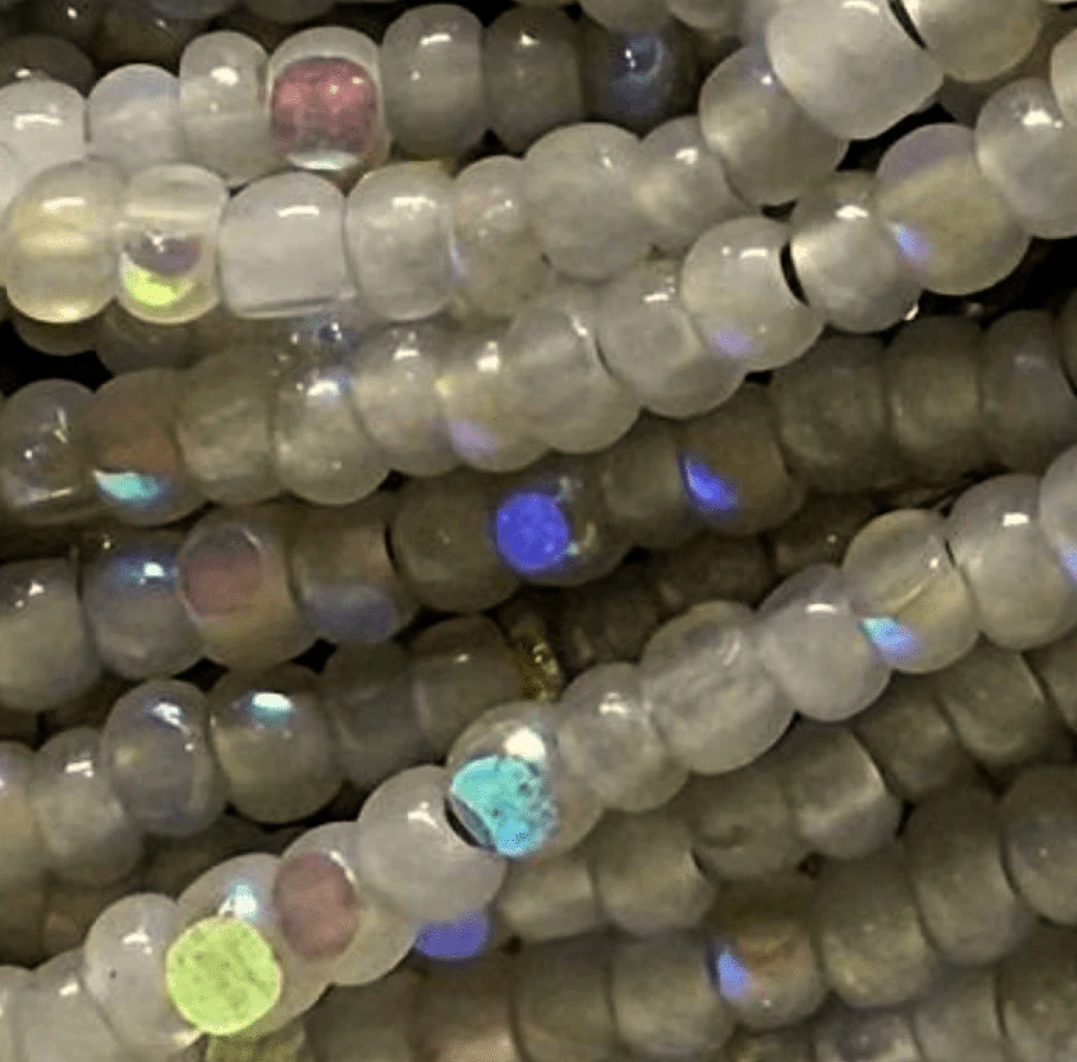 11/0 Charlotte Cut Seed Bead - Opal Diamond Dark Cloud Grey AB 10g India Sheen Charlotte Cut Seedbeads
