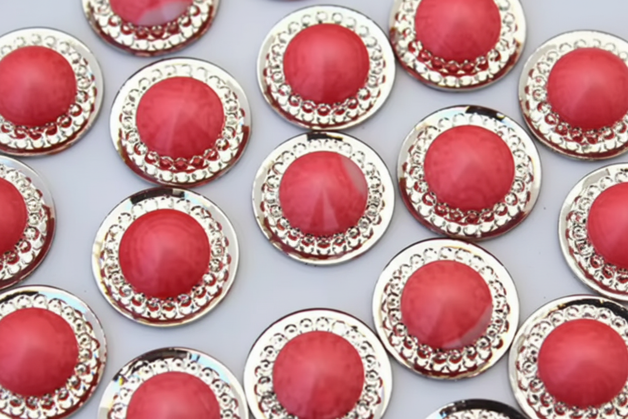 16mm Red Round Flatback Rhinestone Trim Stone, Resin Gem, (Sold in Pair) Sundaylace Creations & Bling